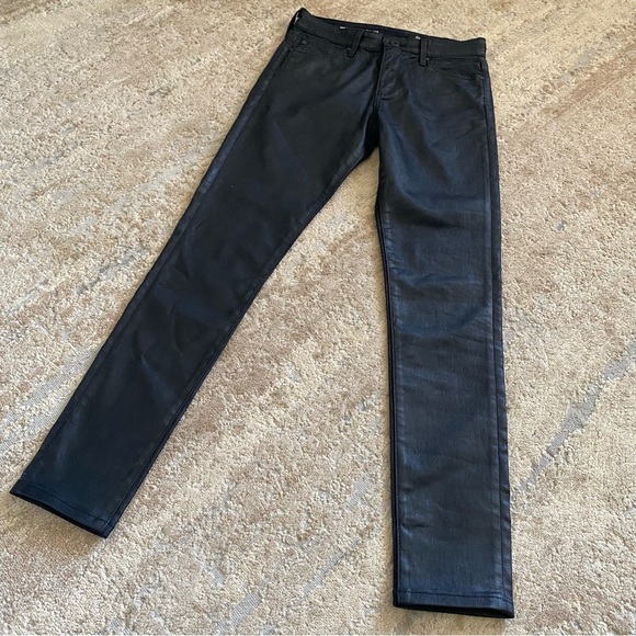 Ag Adriano Goldschmied The Farrah Skinny Ankle High Rise Leatherette Black: 25R - Picture 3 of 12